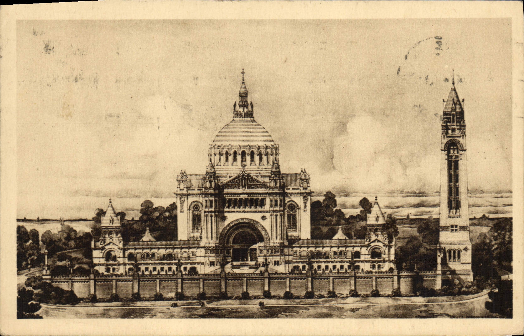 CPA La basilique de Lisieux vue generale du projet
