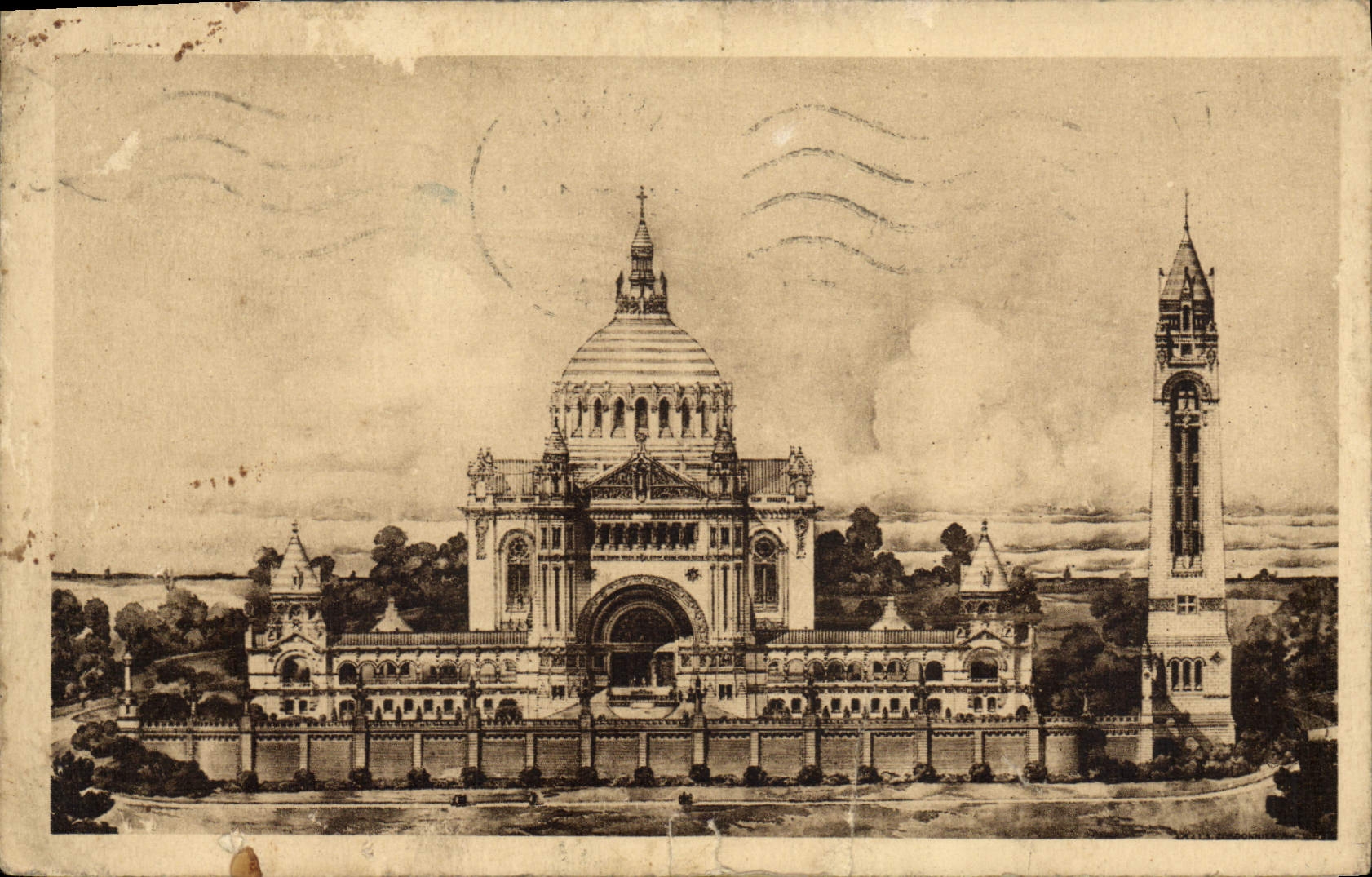 CPA La basilique de Lisieux vue generale du projet