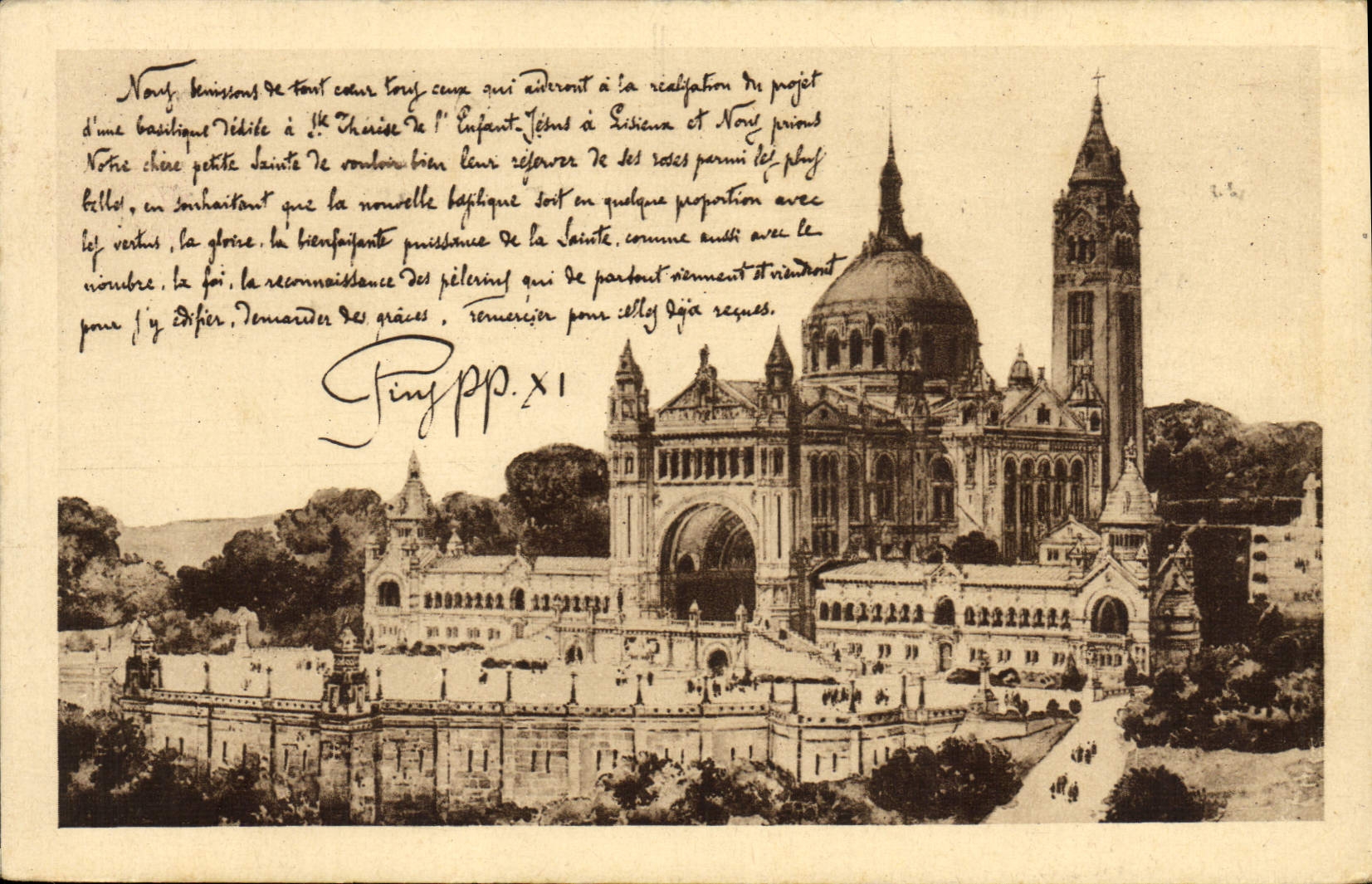 CPA La basilique de Lisieux vue generale du projet