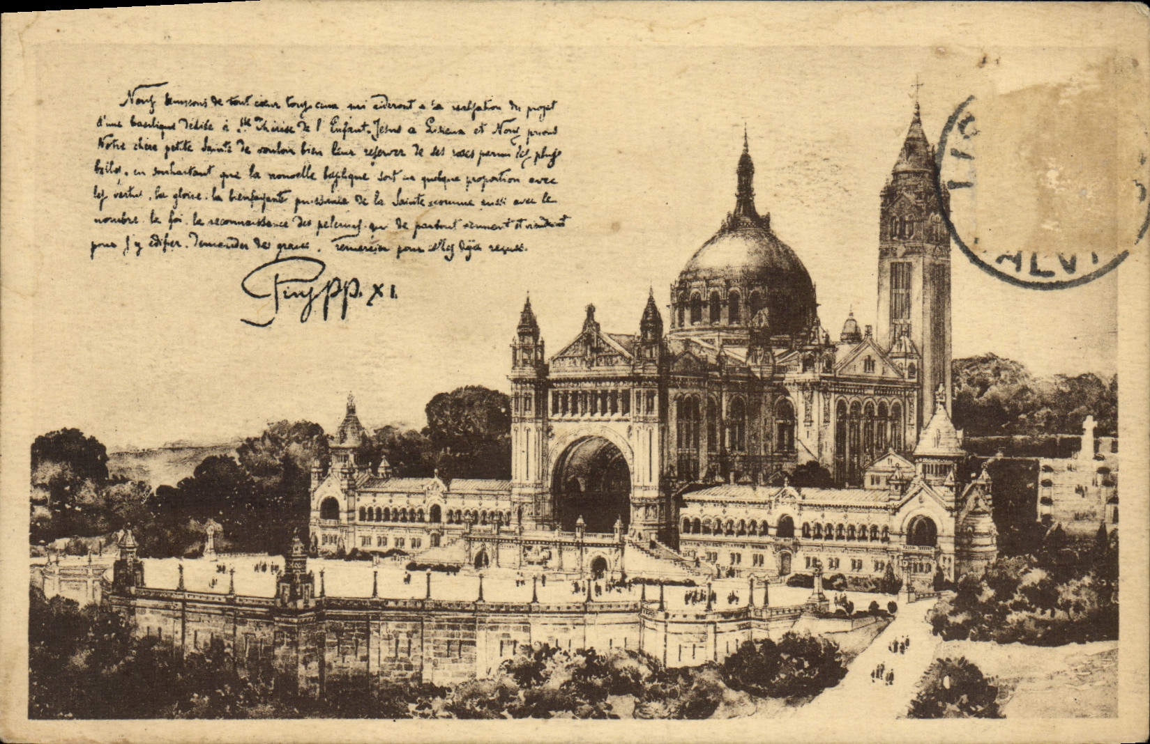 CPA La basilique de Lisieux vue generale du projet