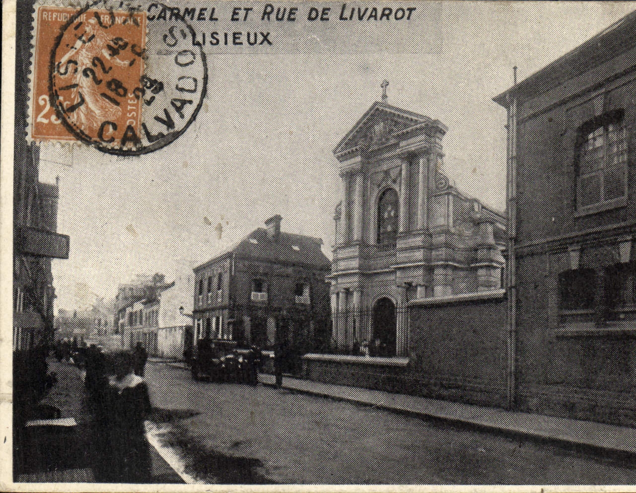 POSTAL Carmel de la VENDIMIA y calle del liverot Lisieux