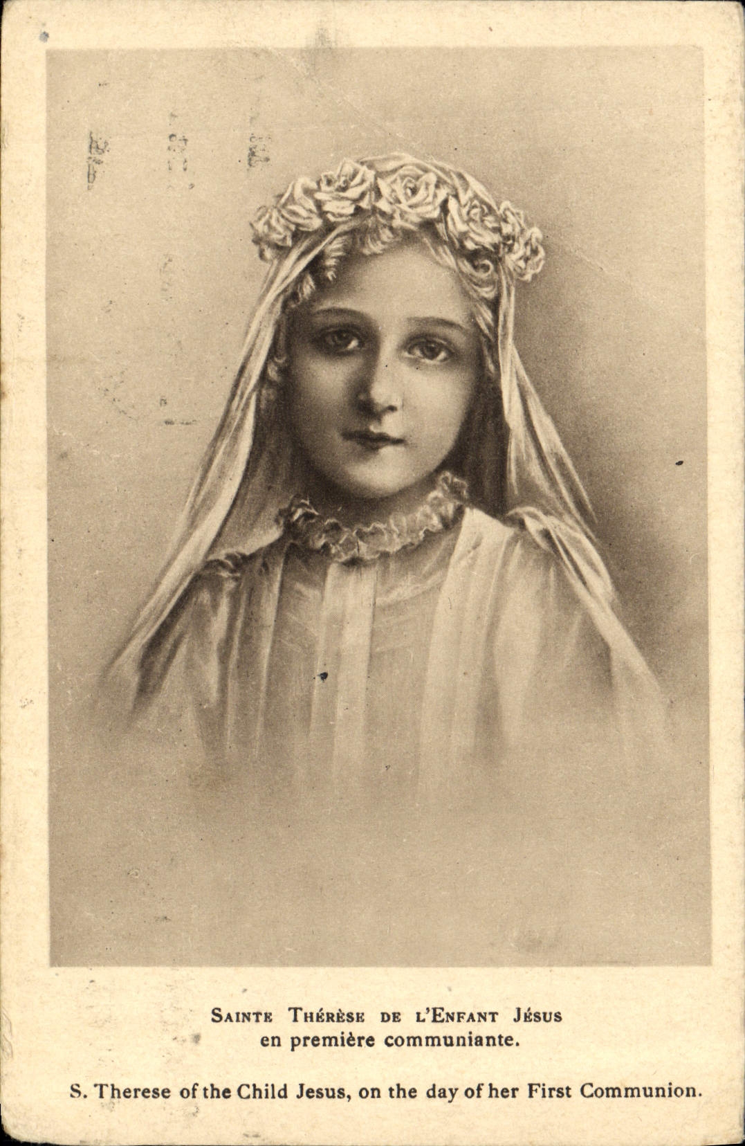 POSTAL Sainte Teresa de la VENDIMIA del niño de Jesús en el primer informador de Lisieux