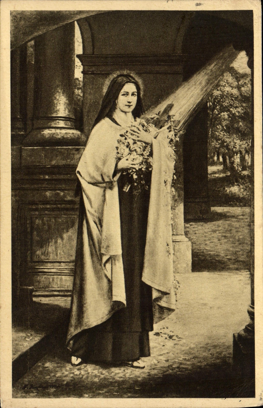 POSTAL Sainte Teresa de la VENDIMIA del niño de Jesús en primer Lisieux