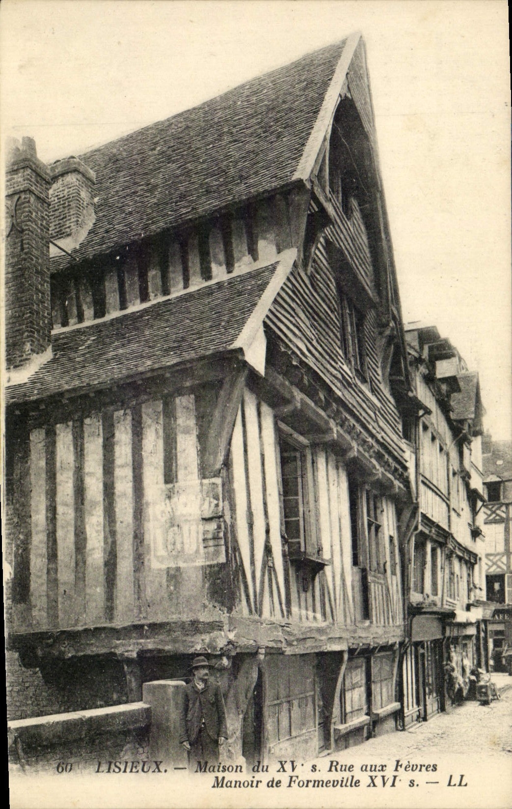 Calle de la casa de Lisieux de la POSTAL de la VENDIMIA con el señorío del boilermen del formeville