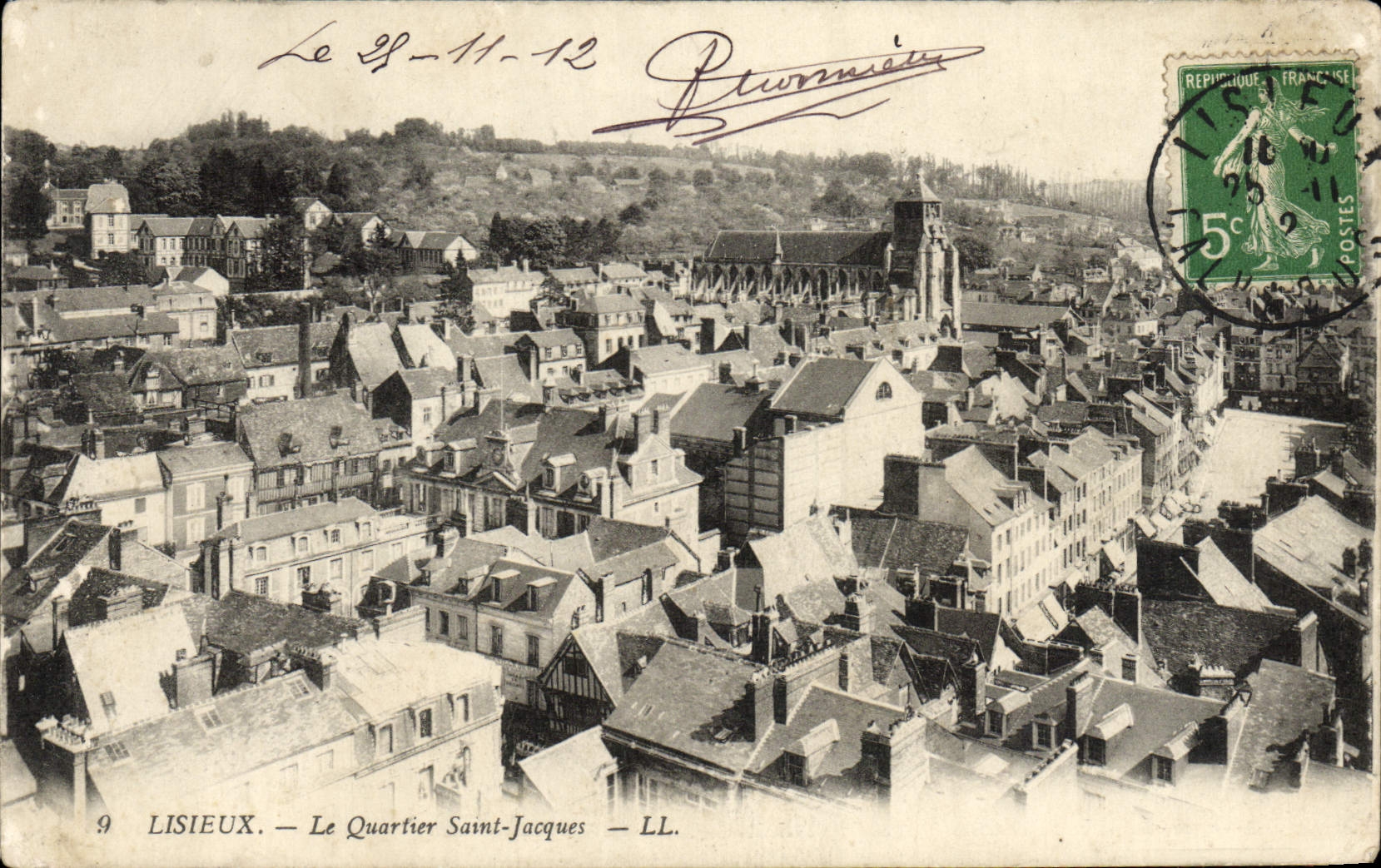 POSTAL Lisieux de la VENDIMIA Jacques más quarfier santo