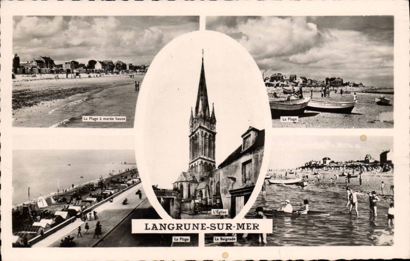 CPM Langrune sur mer La plage La baignade 