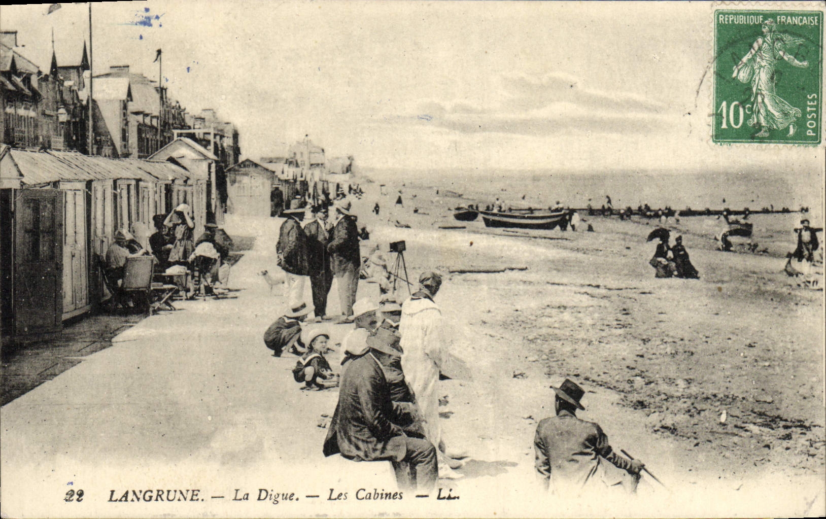 VINTAGE POSTCARD Langrune the dam cabins