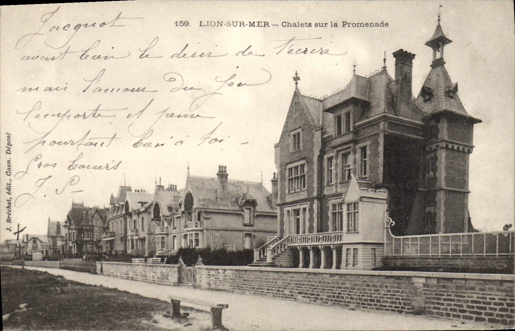 VINTAGE POSTCARD Lion on sea country cottages on the walk