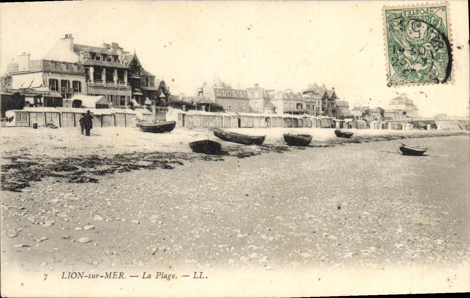 VINTAGE POSTCARD Lion on sea the beach