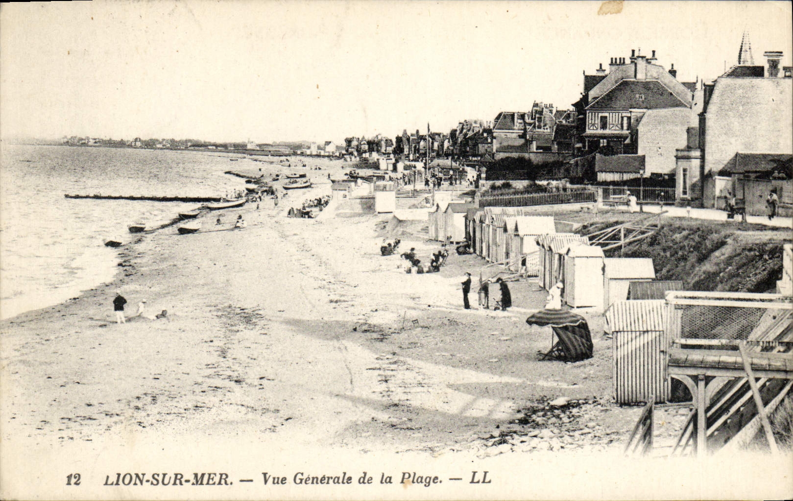 VINTAGE POSTCARD Lion on sea View of the beach