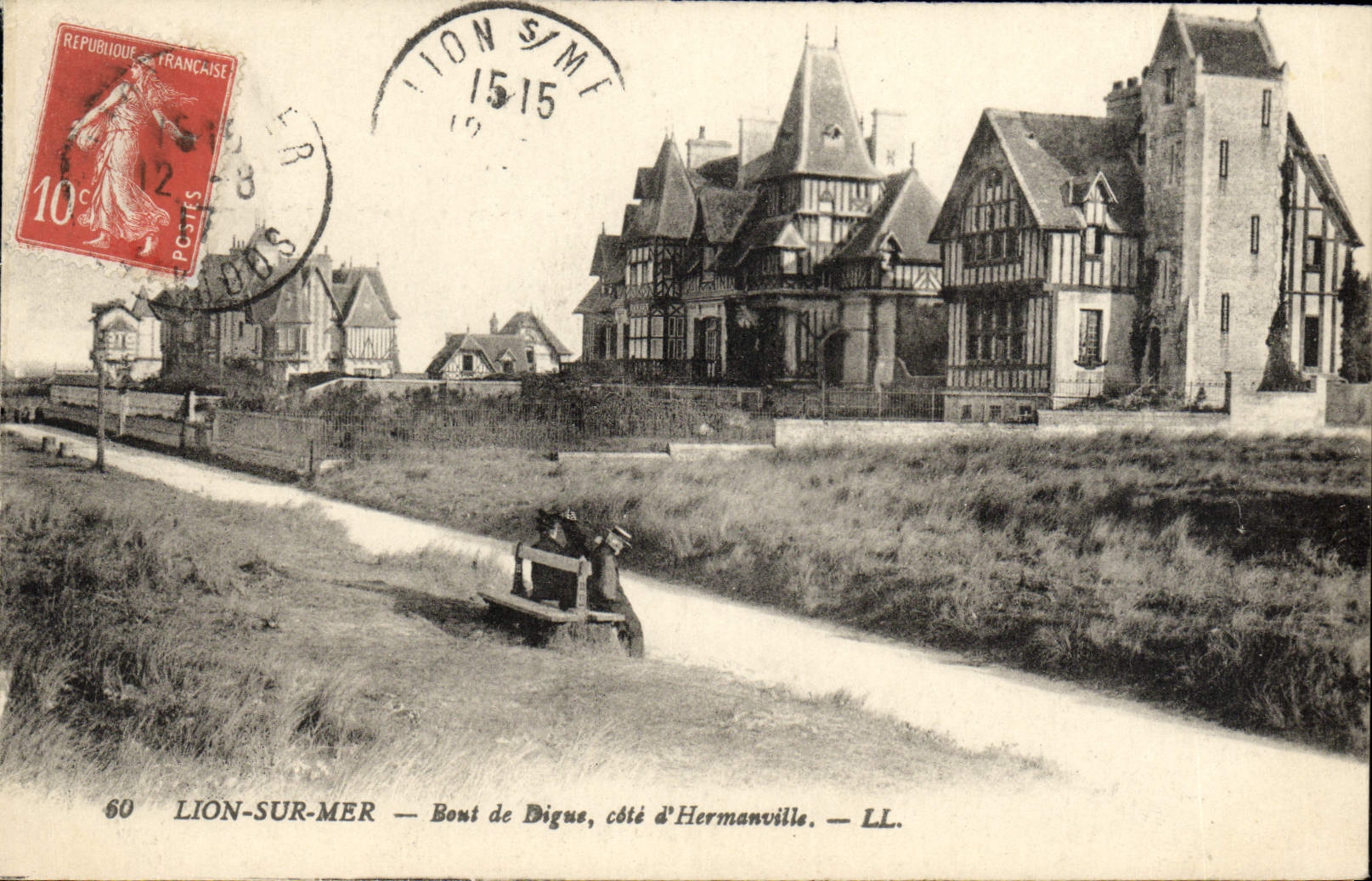 VINTAGE POSTCARD Lion on sea Boils of Cote dam of Hermanville