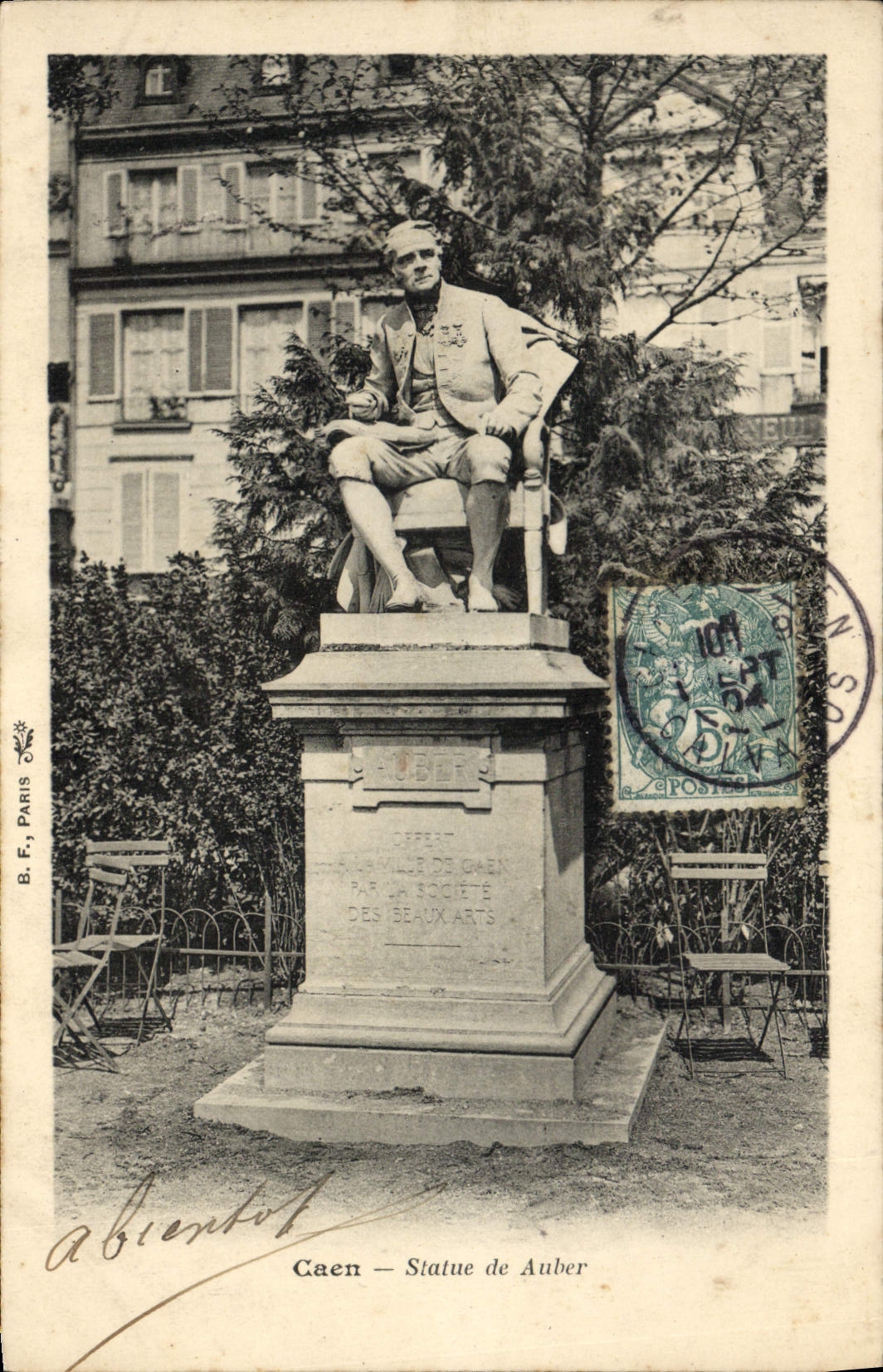 VINTAGE POSTCARD Caen Rules of Auber