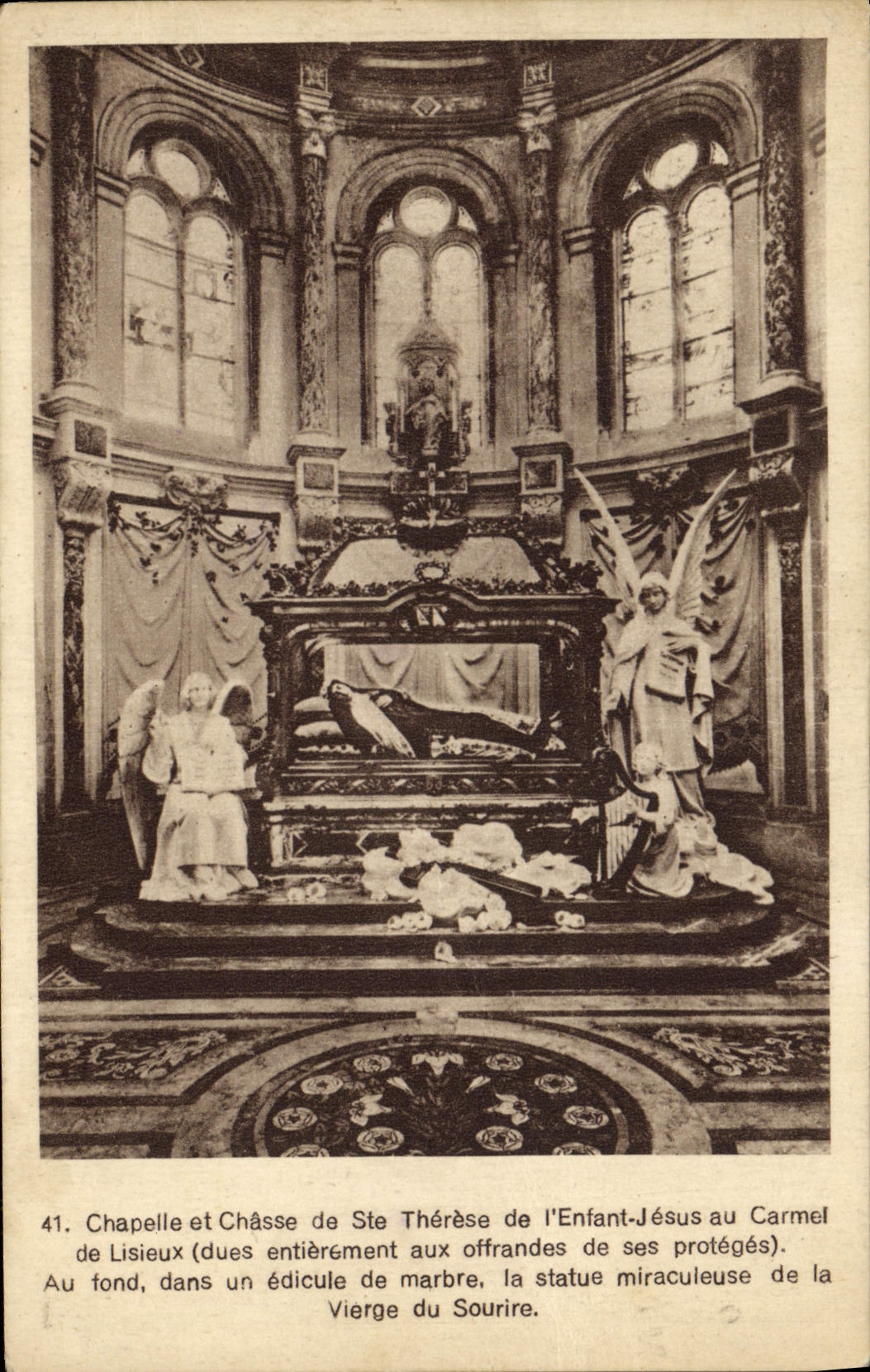 La cámara acorazada de la POSTAL de la VENDIMIA y expulsa a Teresa santa del carmel de Jesús del niño de Lisieux