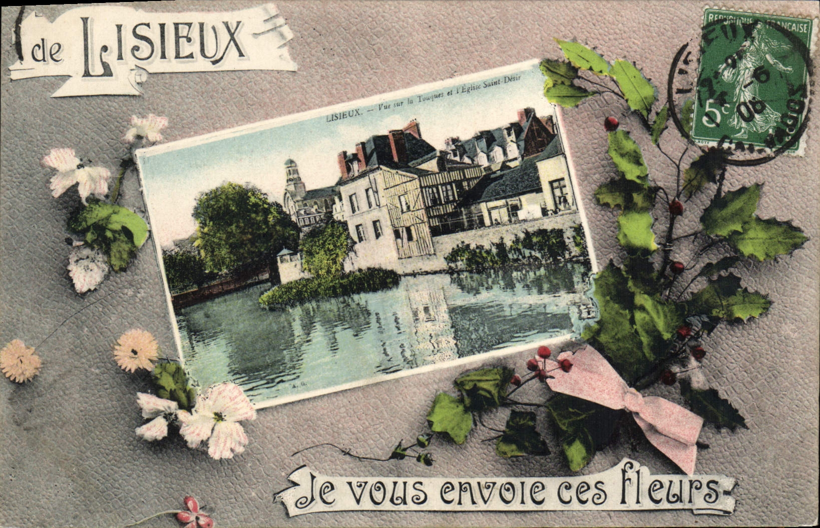 La POSTAL De Lisieux I de la VENDIMIA le envía estos fieurs