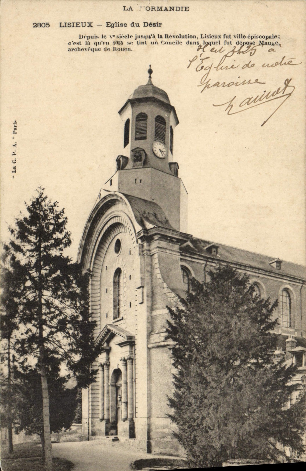 Iglesia de Lisieux de la POSTAL de la VENDIMIA del deseo