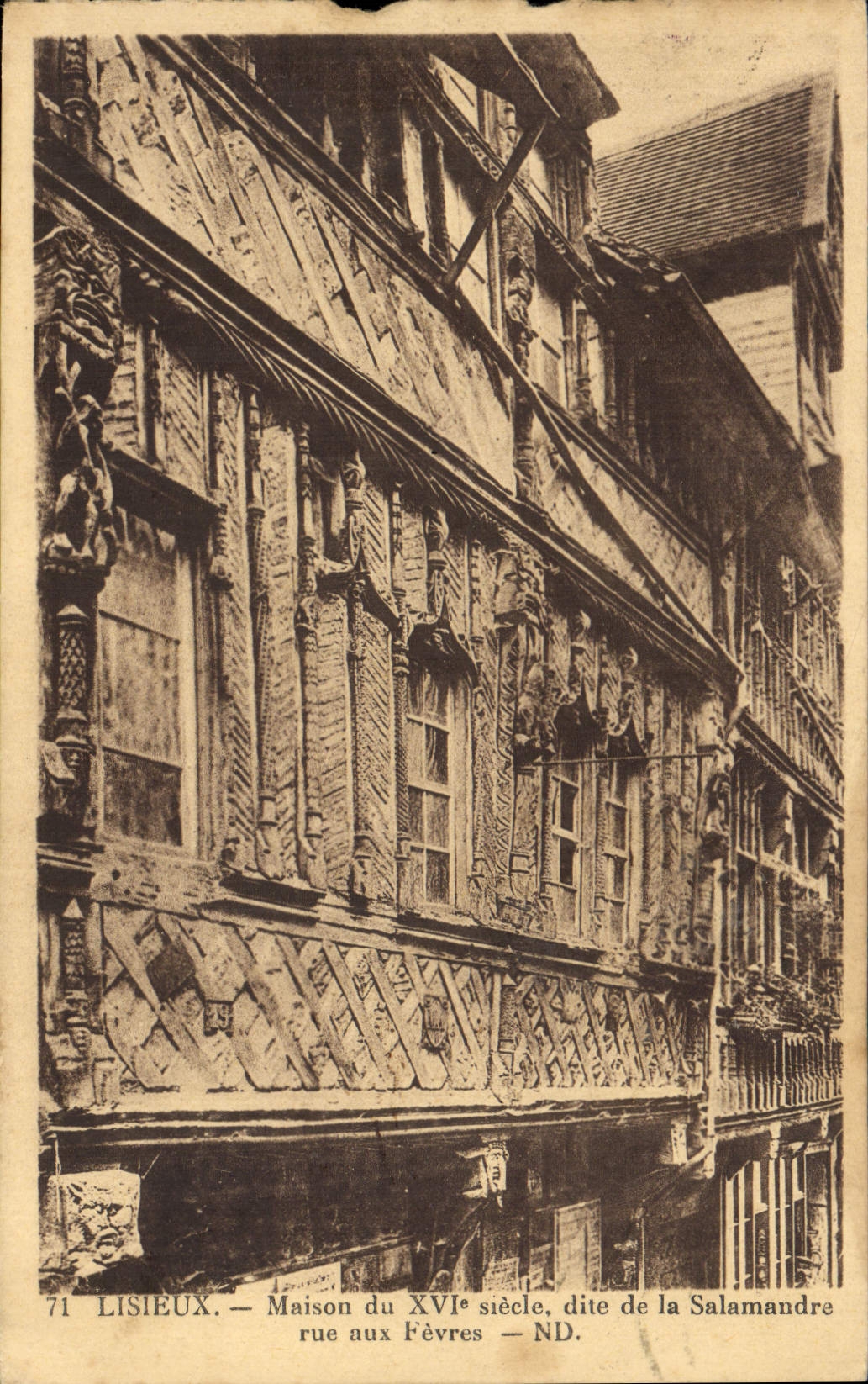 Casa de Lisieux de la POSTAL de la VENDIMIA del siglo de XVI E sabido en fecha la calle del Salamander al Boilermen