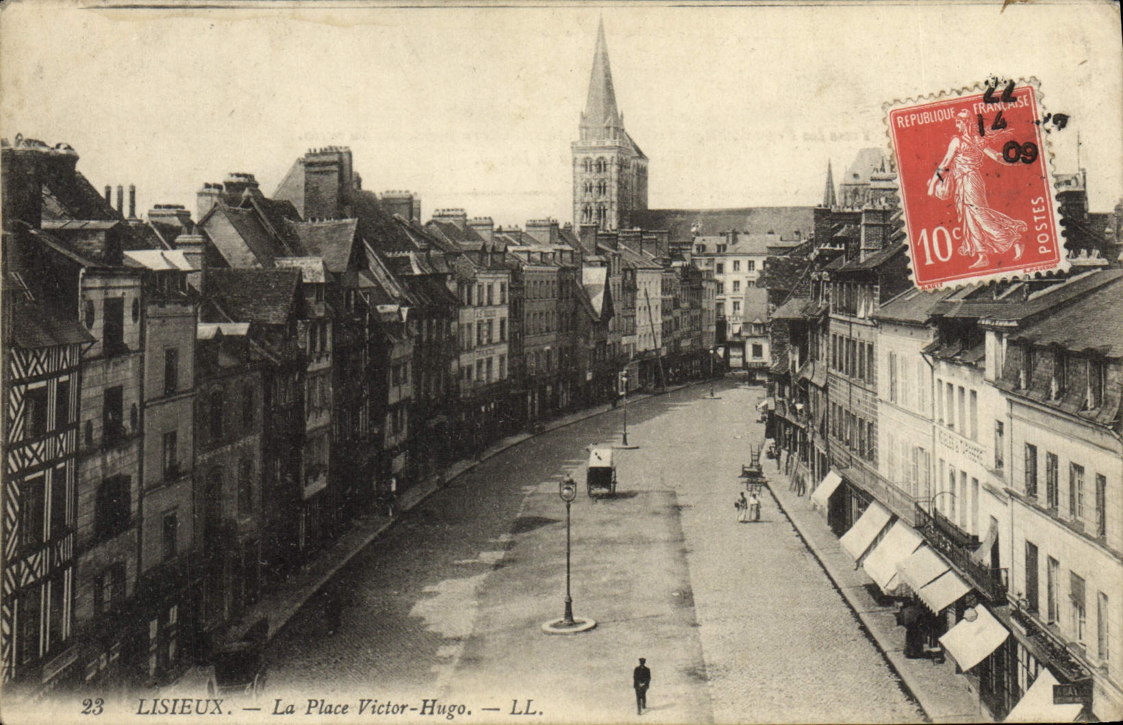 POSTAL Lisieux de la VENDIMIA el lugar Victor Hugo