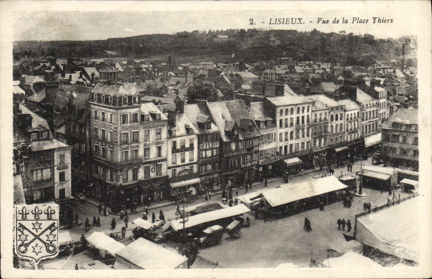 POSTAL Lisieux de la VENDIMIA visto del lugar de Thiers