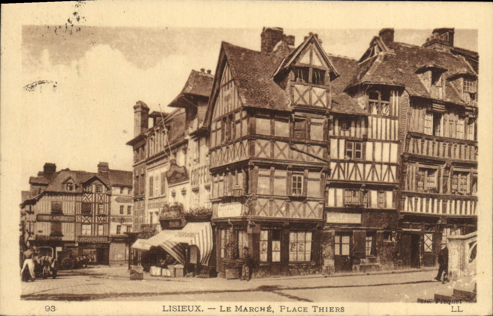 Lugar de Thiers del mercado de Lisieux de la POSTAL de la VENDIMIA