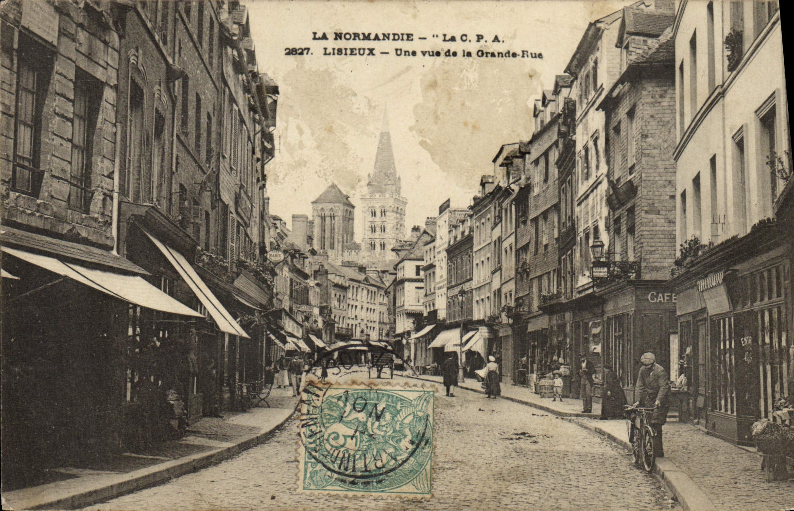 VINTAGE POSTCARD Lisieux a sight of Main street