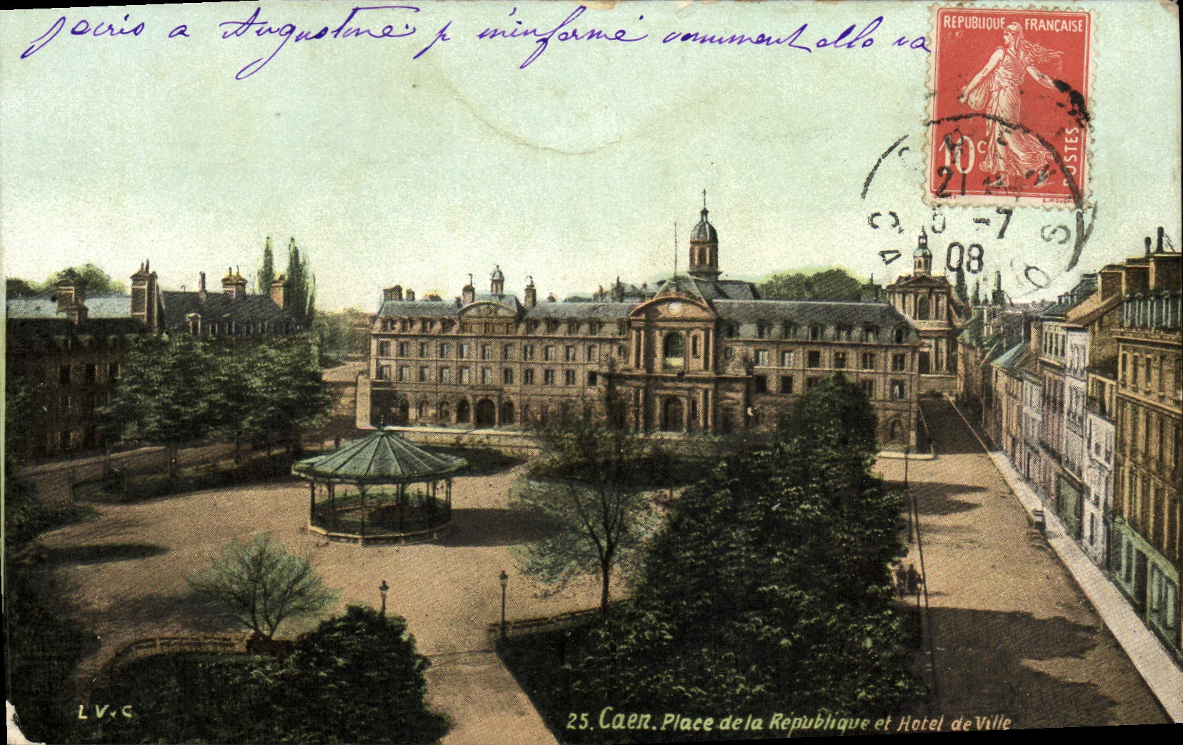 CPA Caen Place de la Republique et Hotel de Ville 