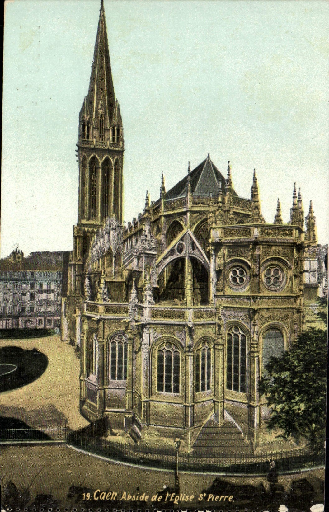 CPA Caen Abside de L'Eglise St Pierre 