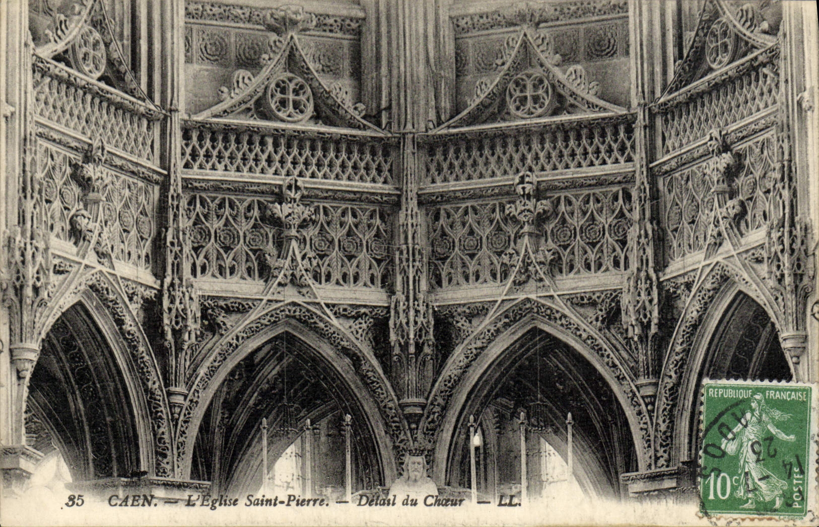 CPA Caen L'Eglise Saint Pierre Detail du Choeur 
