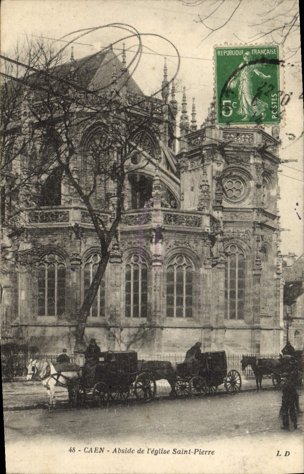 CPA Caen Abside de L'Eglise Saint Pierre 