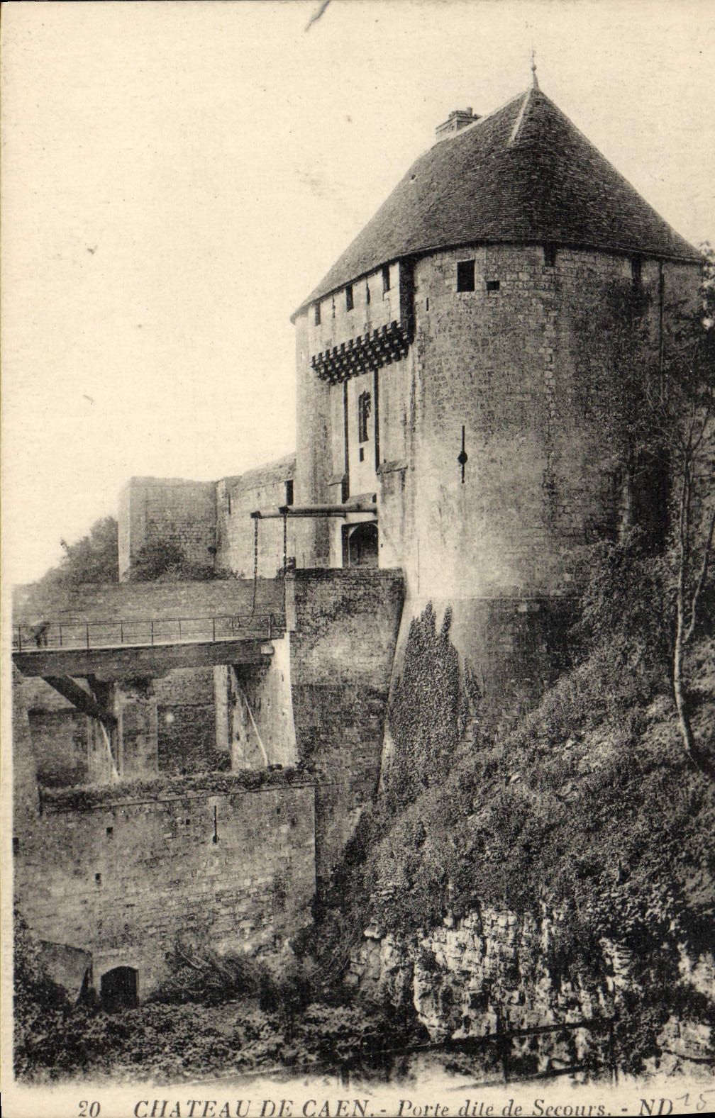 VINTAGE POSTCARD Castle of Caen Carries known as of Help