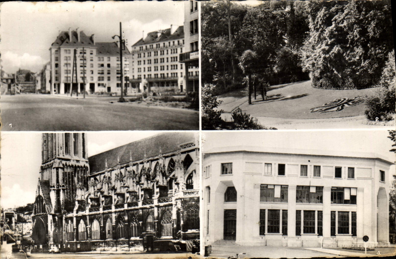 CPM Caen Avenue du 6 Juin Le jardin des plantes Eglise Saint Pierre Poste principale