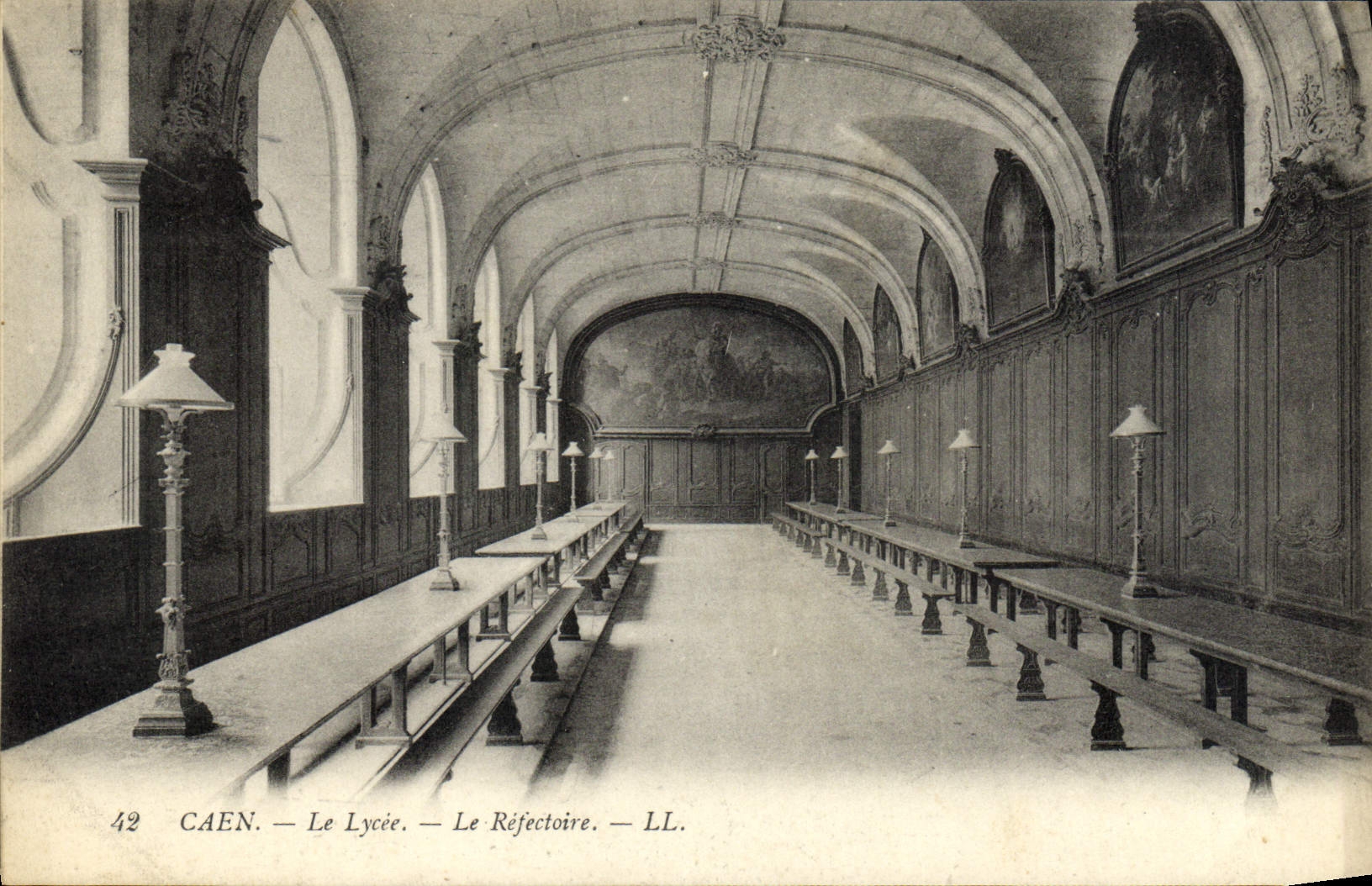 VINTAGE POSTCARD Caen the College the Refectory
