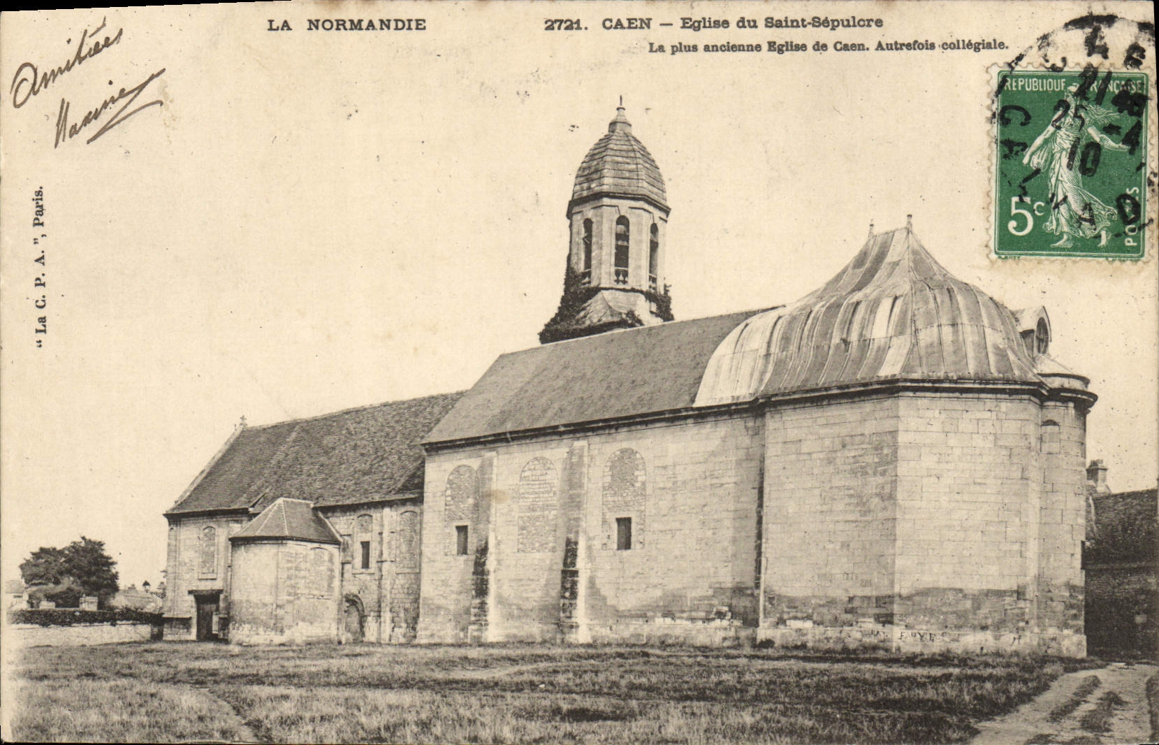CPA Caen Eglsie du Saint Sepulcre 