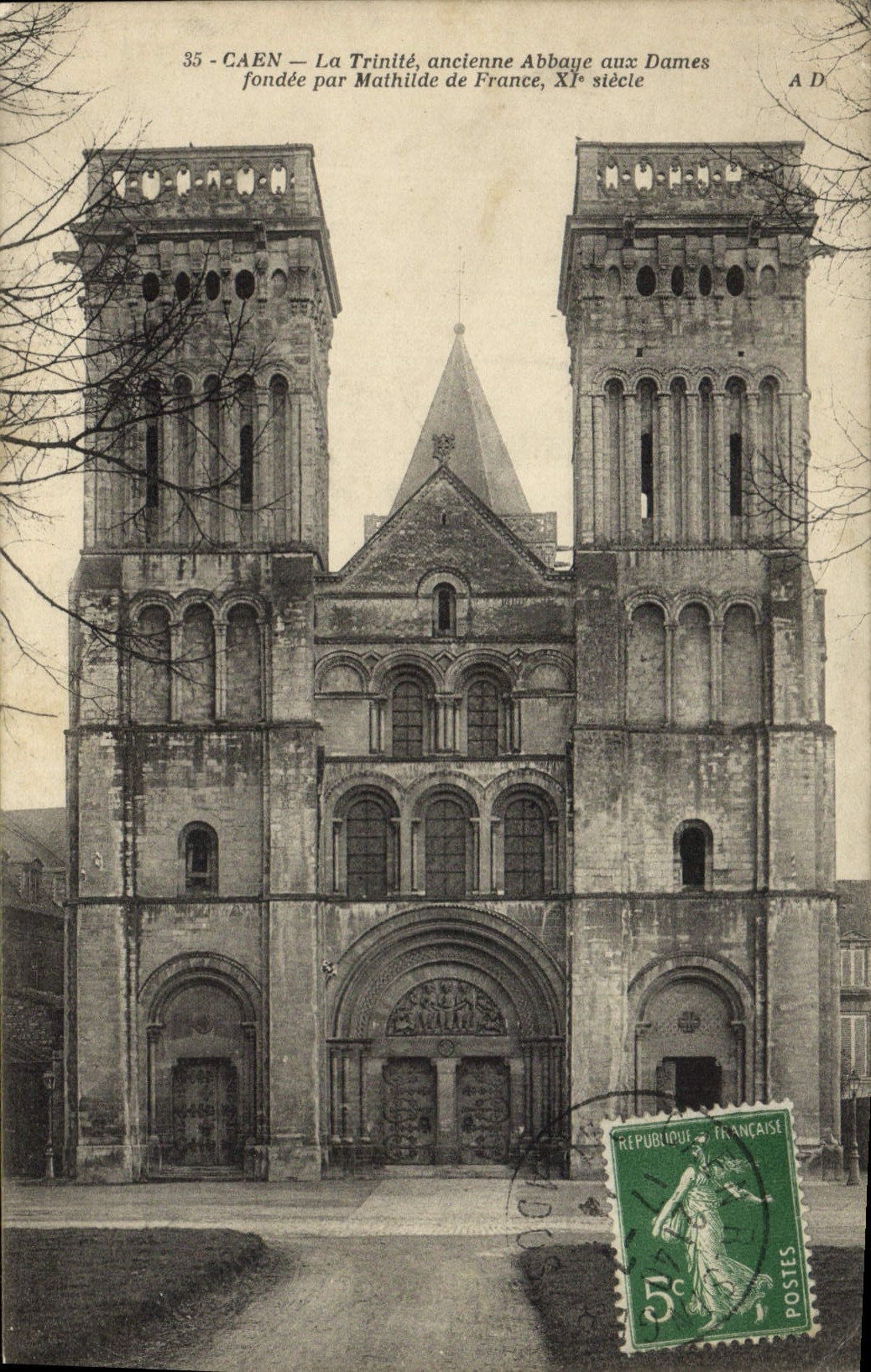 VINTAGE POSTCARD Caen the Trinity old founded Abbey with the Ladies pure Mathllde de France Xl E century