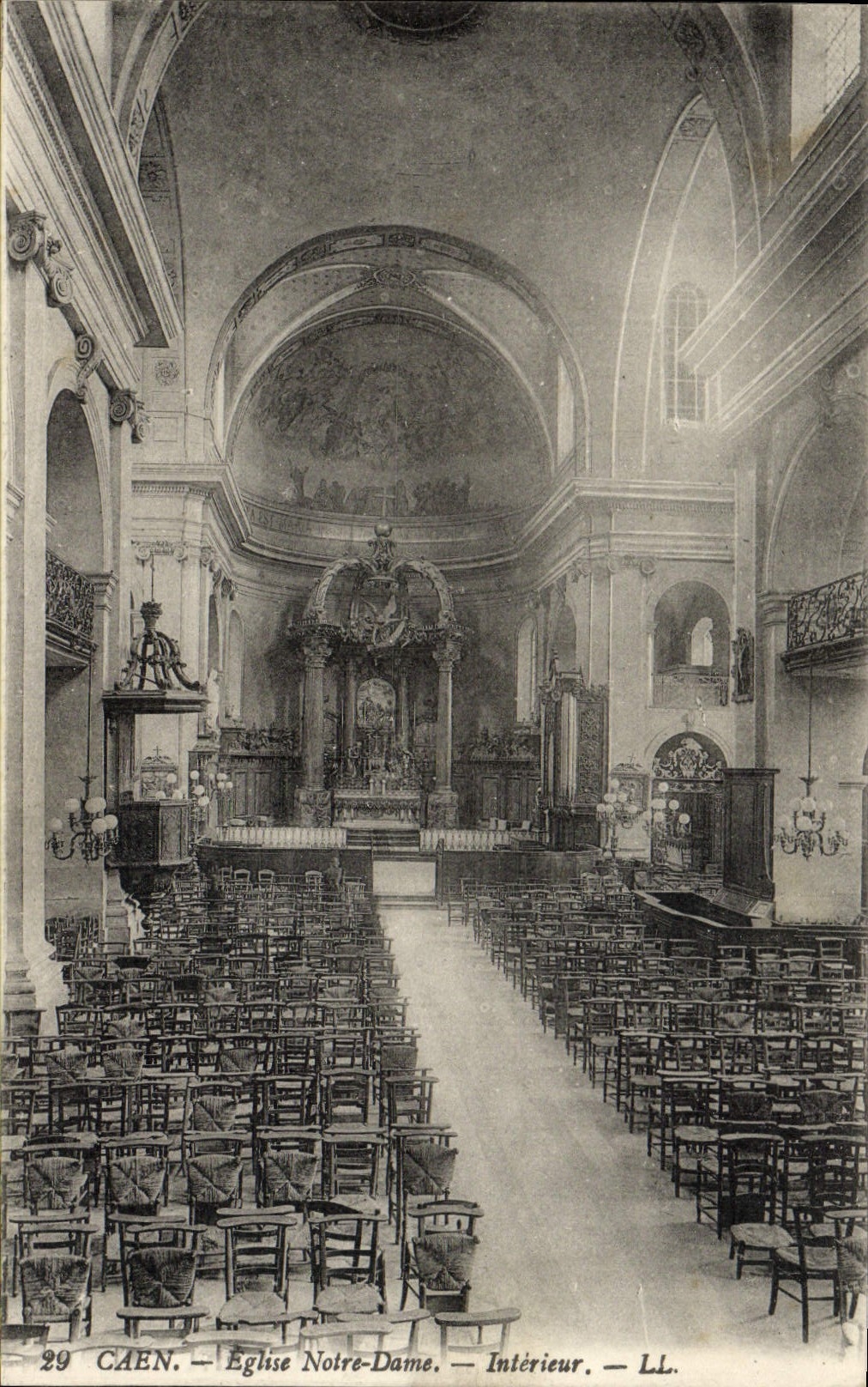 CPA Caen Eglise Notre Dame Interieur 
