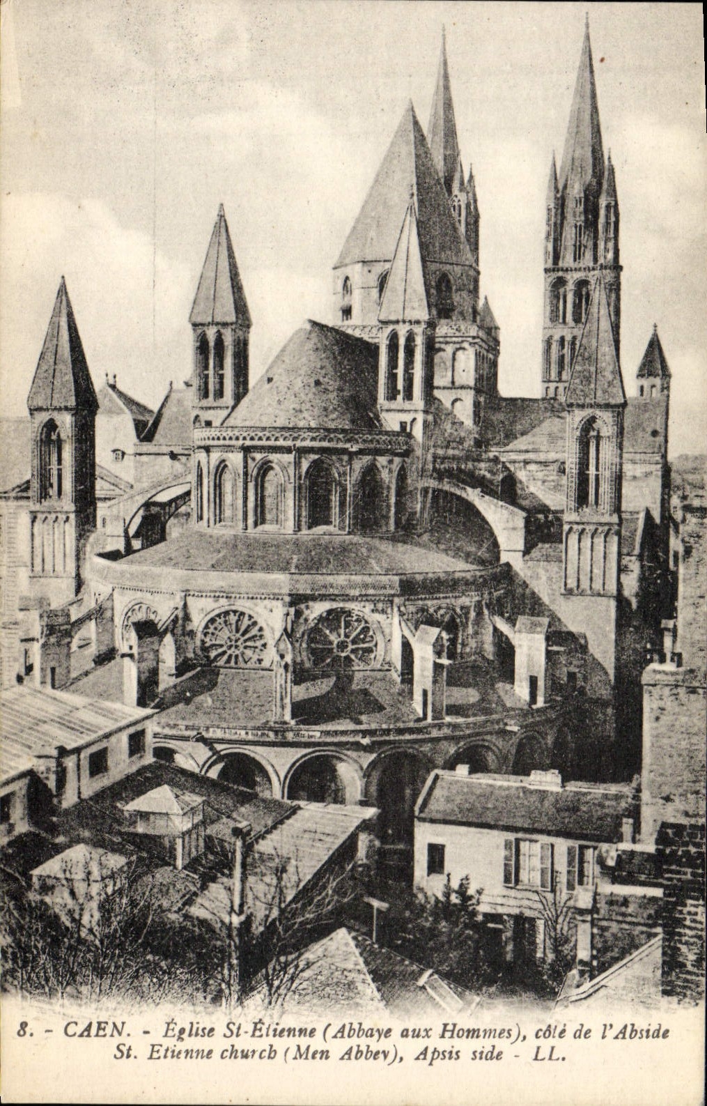 CPA Caen Eglise saint etienne cote de l'abside 