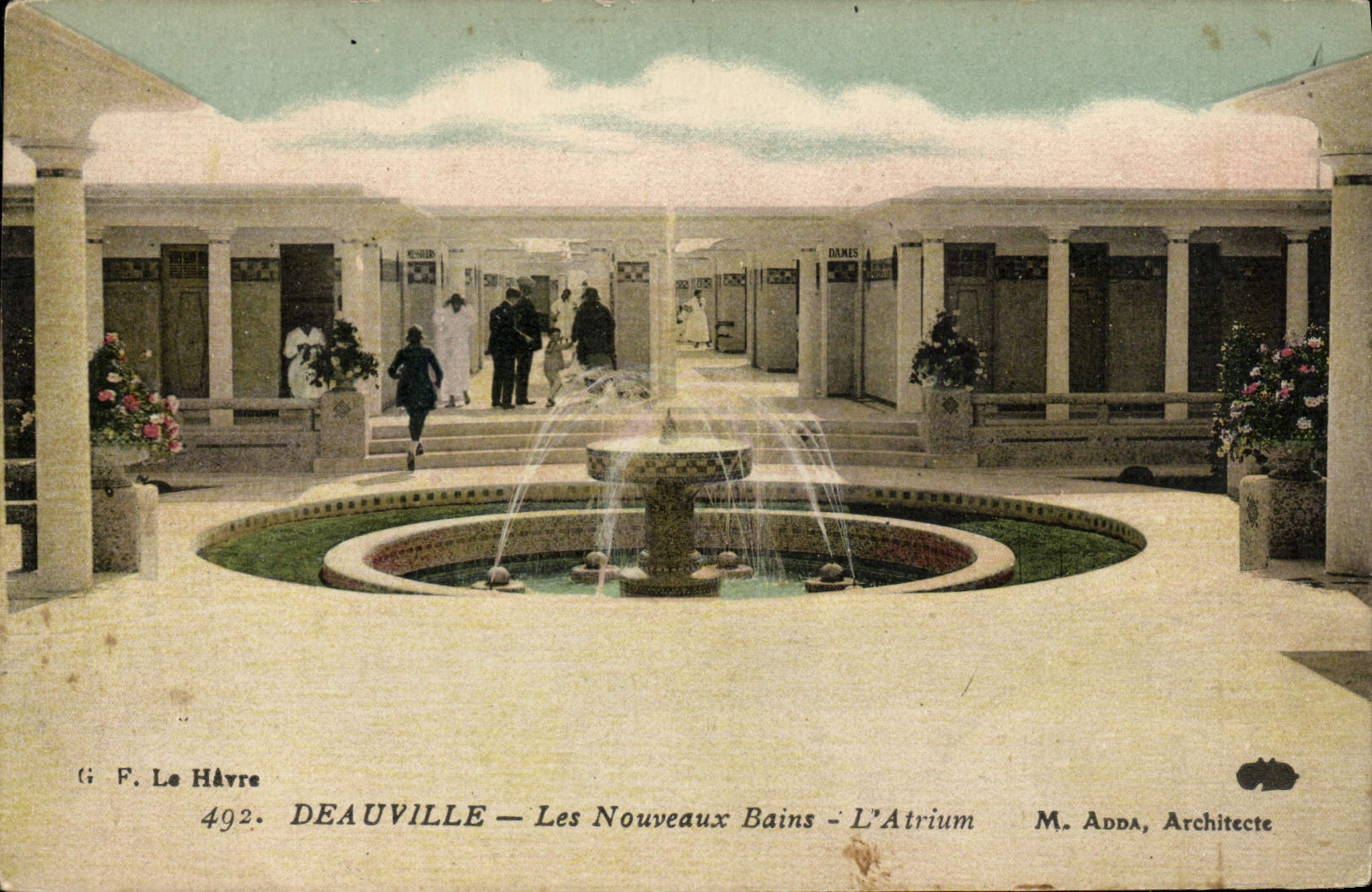 VINTAGE POSTCARD Deauville New baths the atrium
