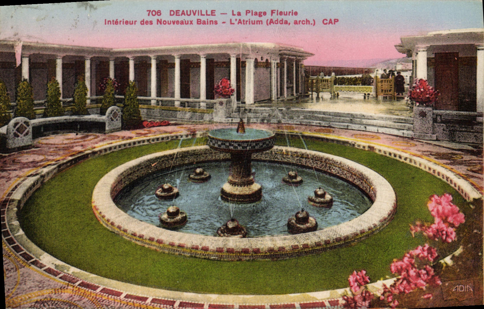 CPA Deauville La plage fleurie Interieur des nouveaux bains L'atrium