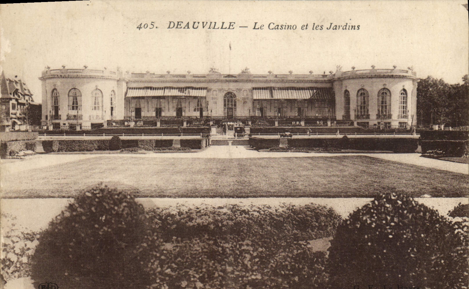 VINTAGE POSTCARD Deauville the casino and gardens