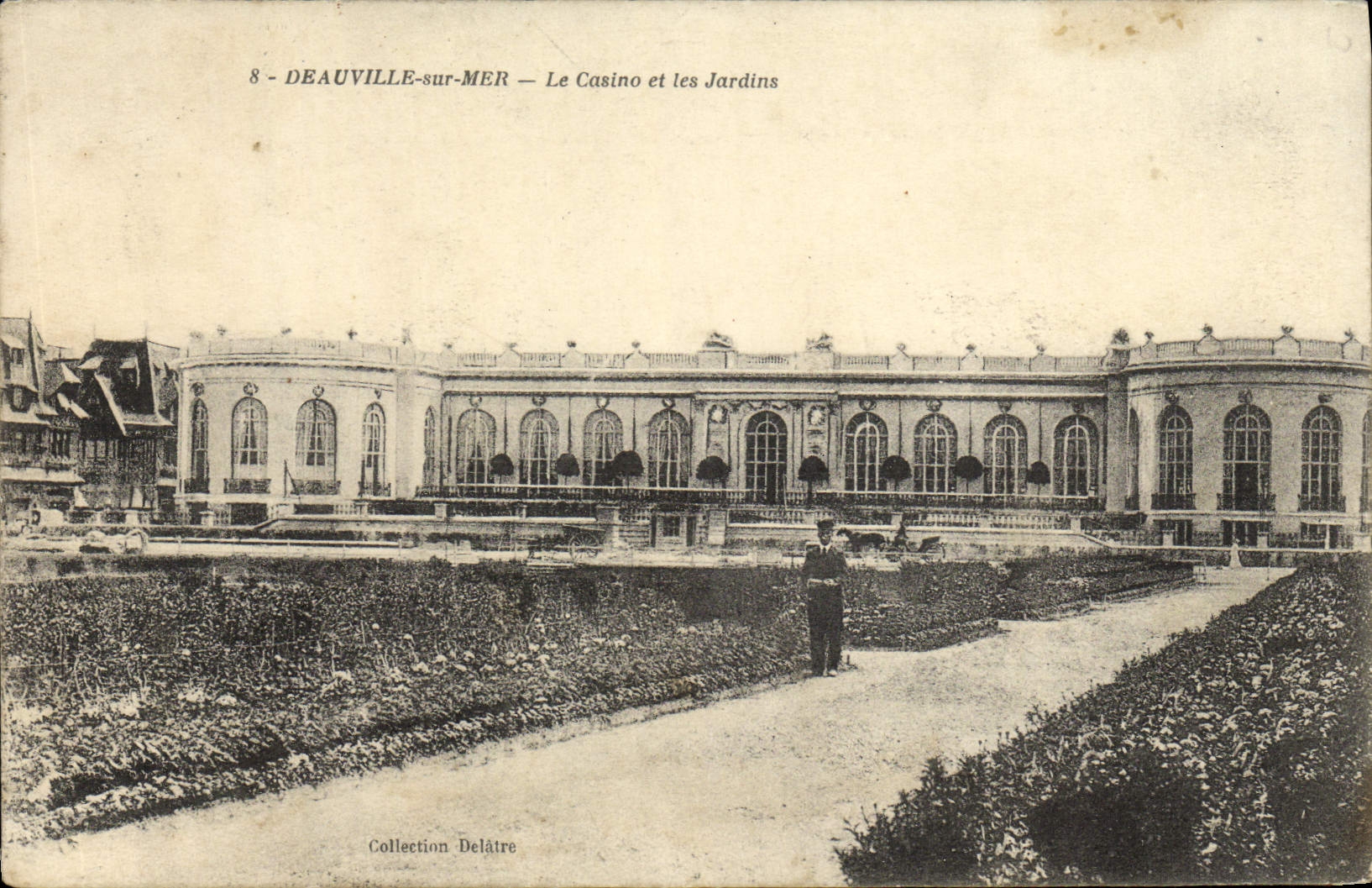 VINTAGE POSTCARD Deauville on sea the casino and gardens