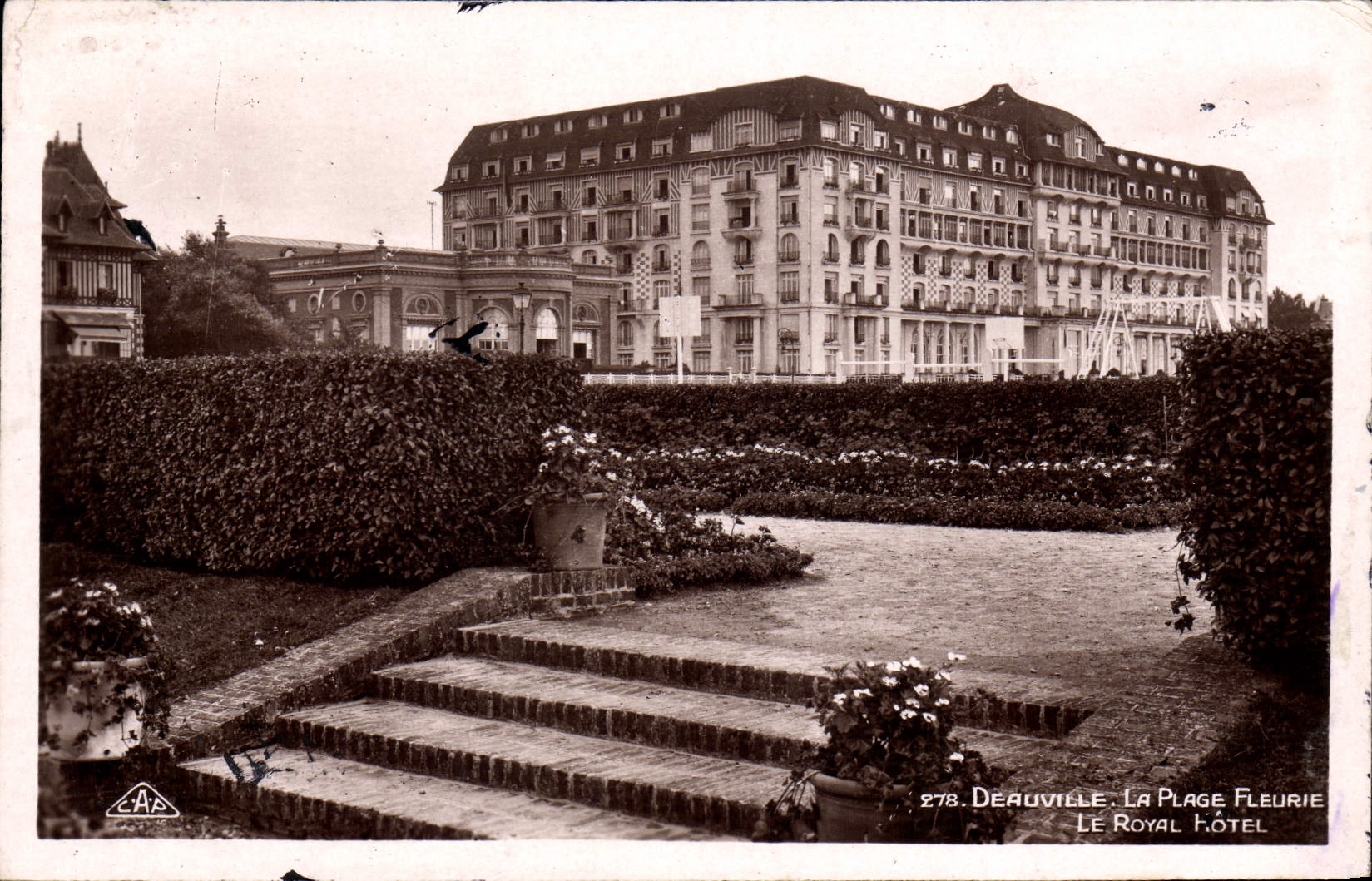 CPA Deauville la plage fleurie le Normandy hotel