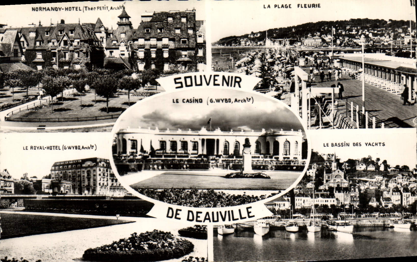 CPA Souvenir de Deauville Normandy Hotel La plage fleurie le royal Hotel Le bassin des yachts 
