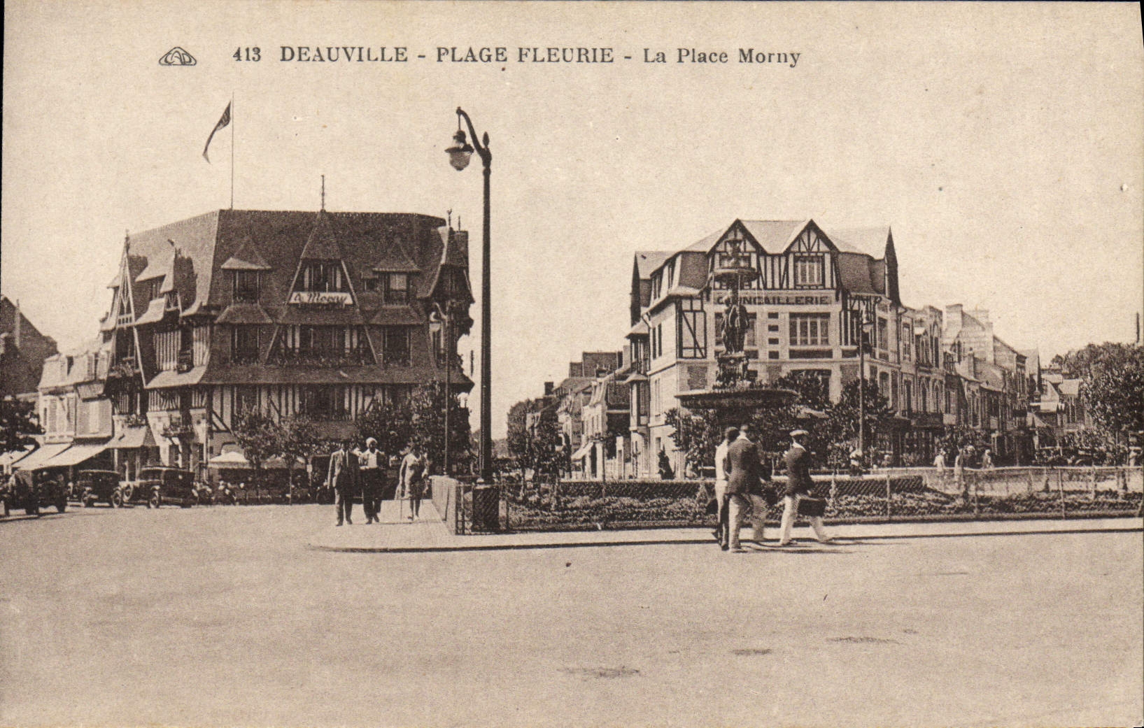 CPA Deauville plage fleurie La place morny