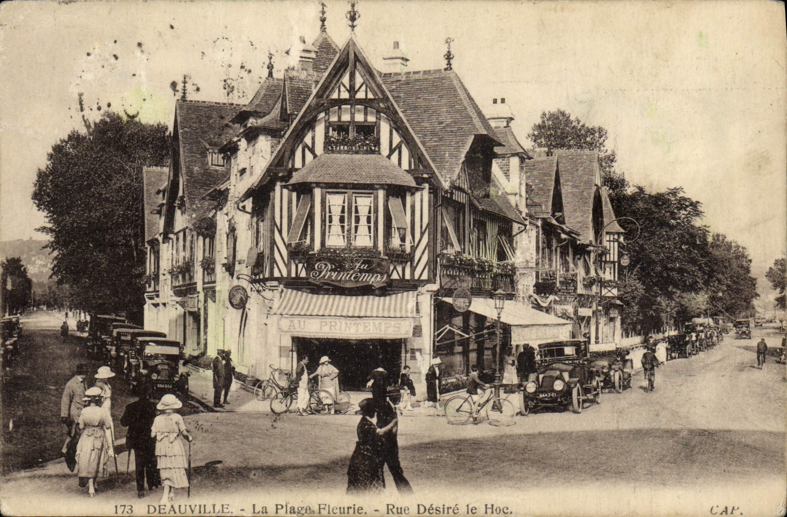VINTAGE POSTCARD Deauville the flowered beach street desired the hoc Spring