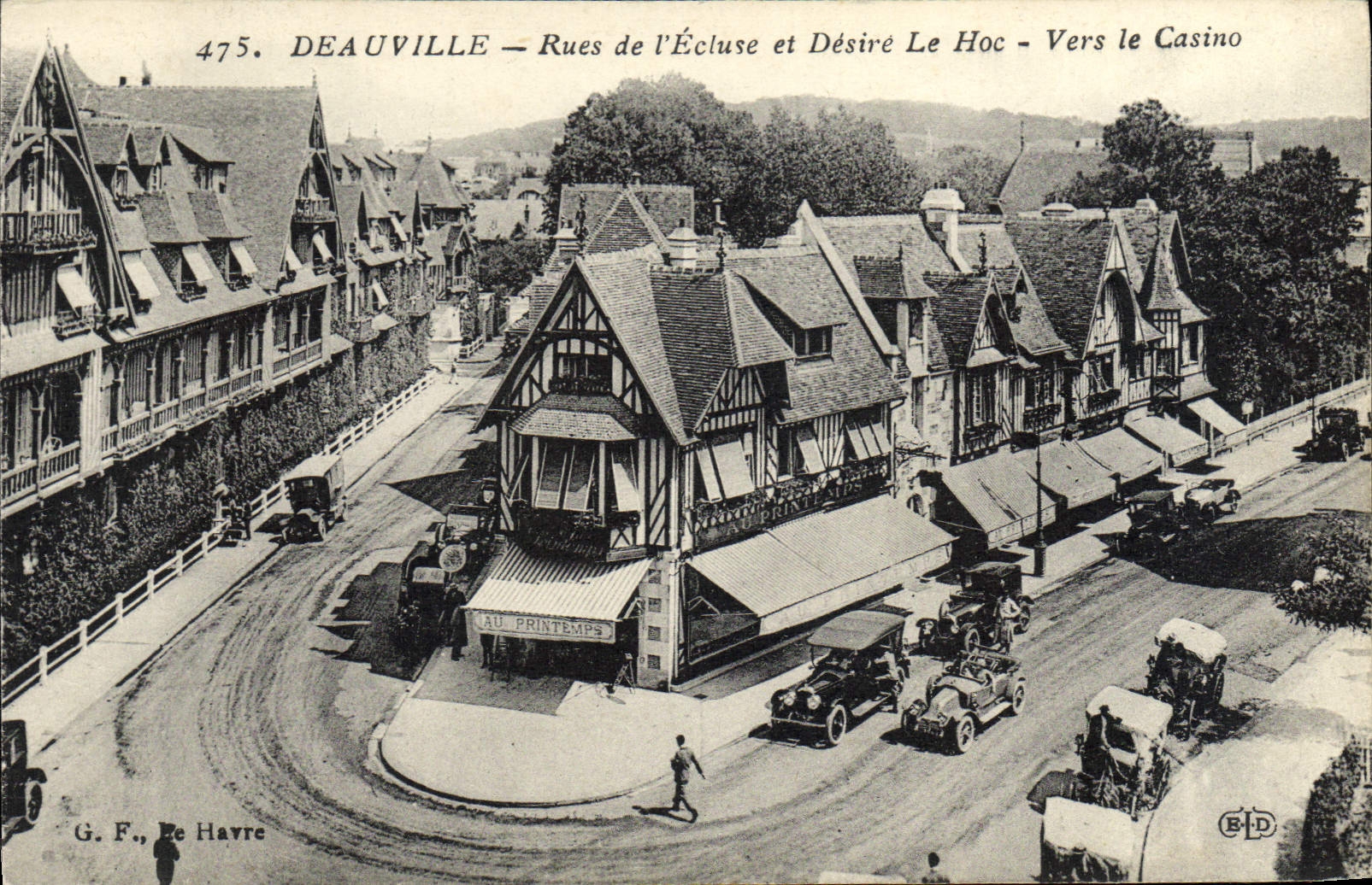 VINTAGE POSTCARD Deauville trick of the lock and desired the hoc towards the casino