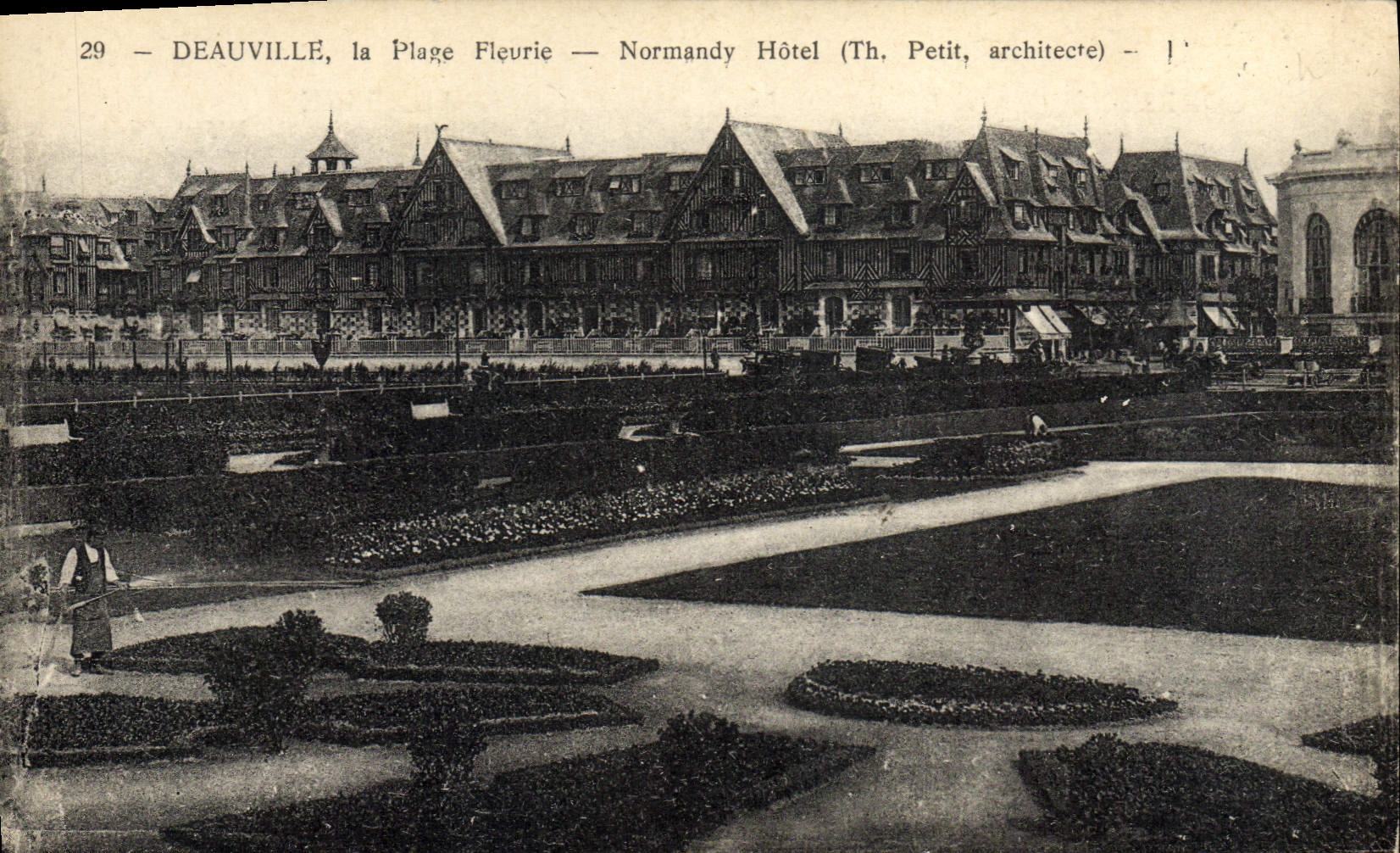 VINTAGE POSTCARD Deauville the beach flevrie normandy hotel