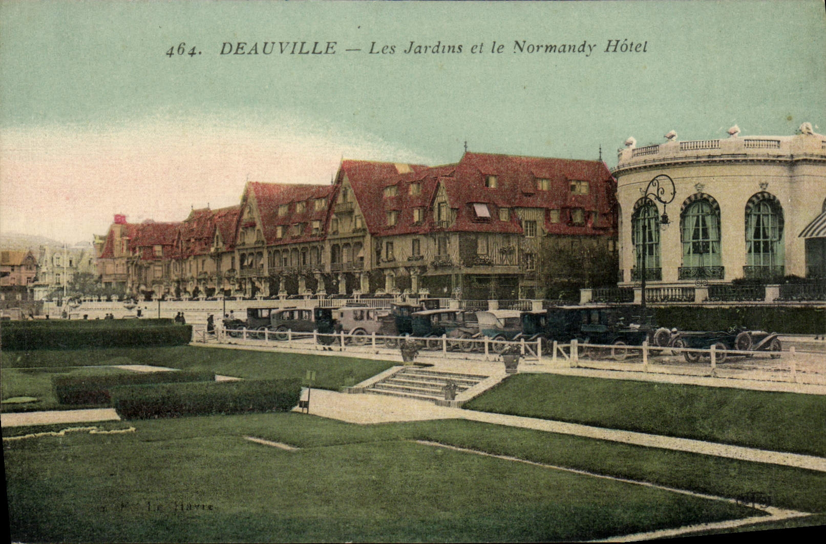 CPA Deauville Les jardins et le normandy hotel