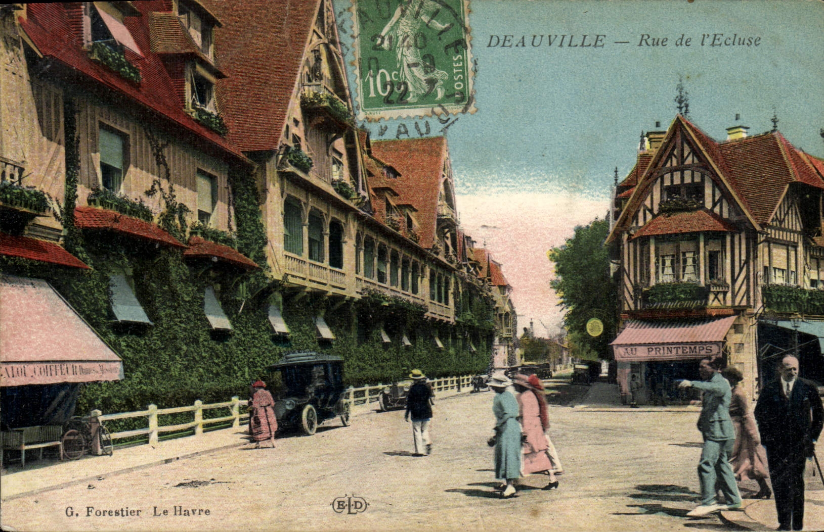 CPA Deauville Rue de L'Ecluse Au Printemps