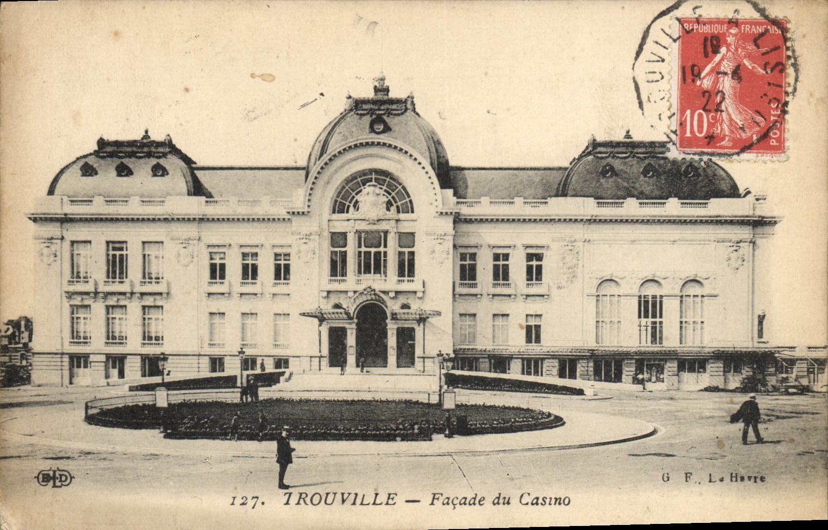 Ataque frontal de Trouville de la POSTAL de la VENDIMIA del casino