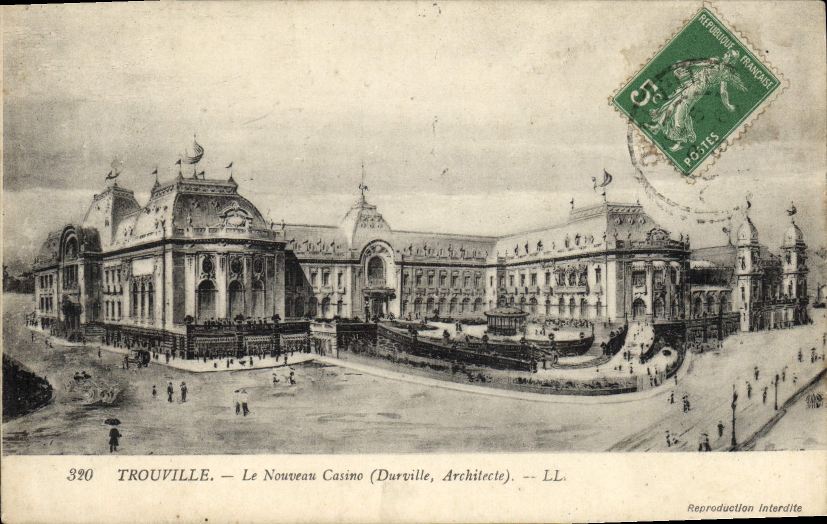 POSTAL Trouville de la VENDIMIA el nuevo casino