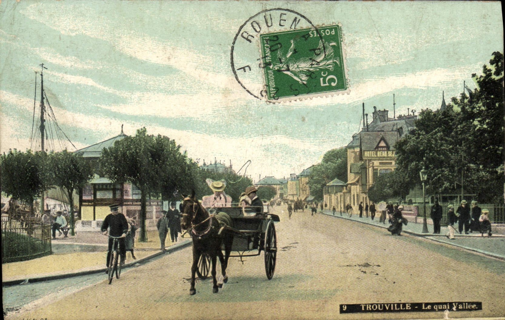 Reina de Trouville de la POSTAL de la VENDIMIA de las playas el valle del muelle